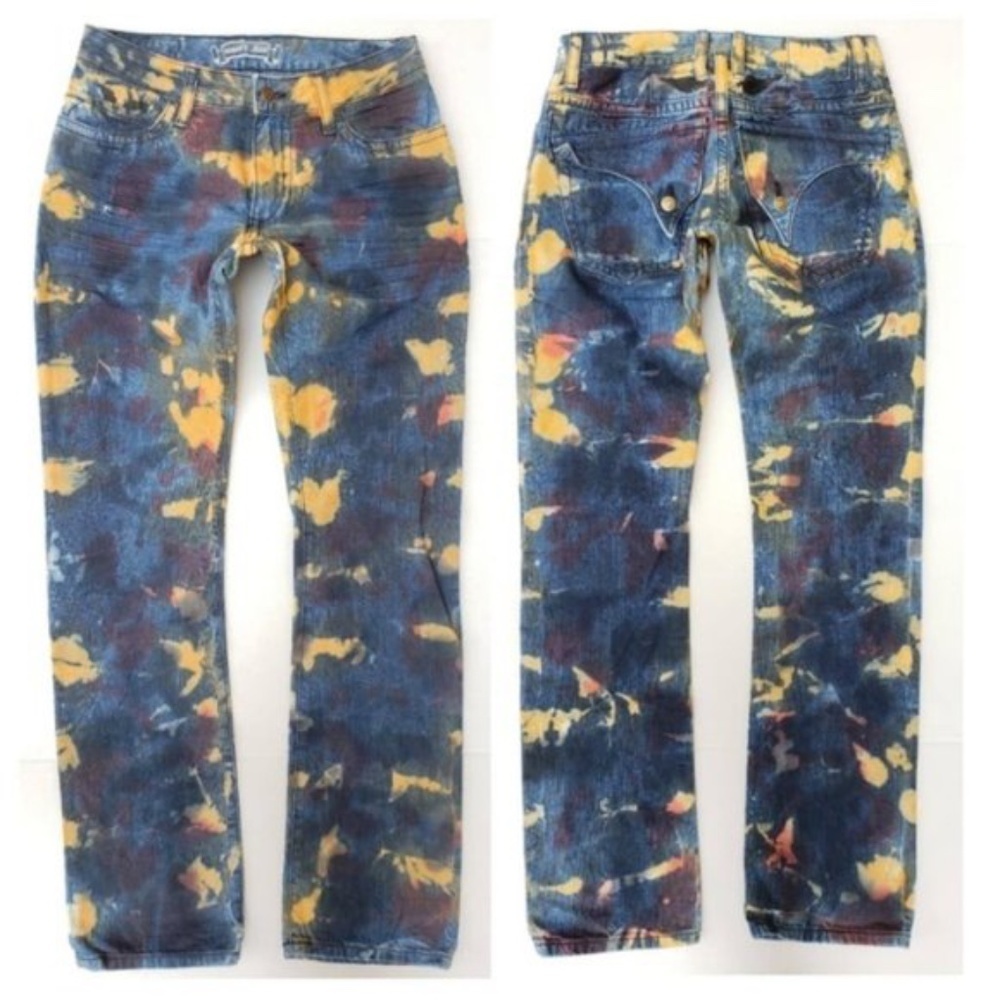 NEW ROBIN'S JEAN Straight Multi-Color Jeans SZ 42